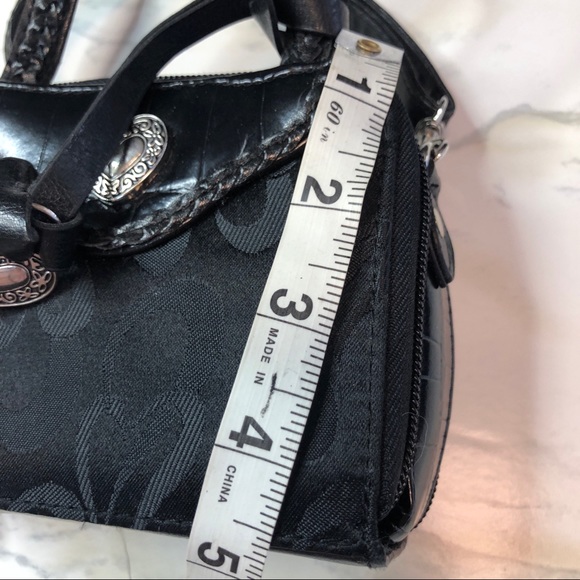 Vintage tiny purse/wallet Black with silver hearts - Picture 5 of 8